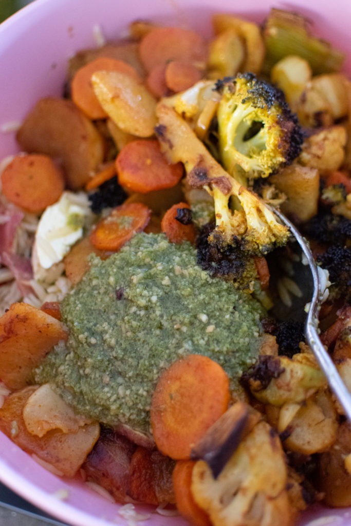 Orzo Pasta Grilled Vegetable Basil Pesto Salad