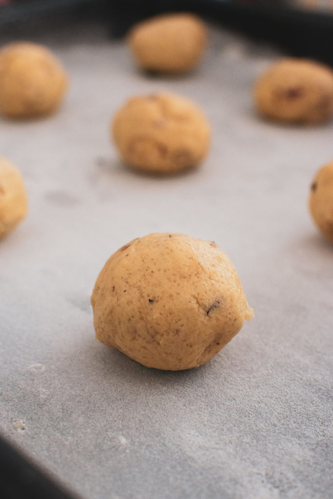 Nutty Vanilla Cookie dough baking