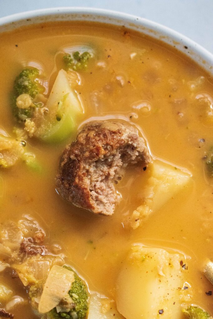 The result is a bowl of red lentil meatball soup that feels substantial but not overcomplicated—hearty enough for a cool evening, yet straightforward enough to make without overthinking it. #soup