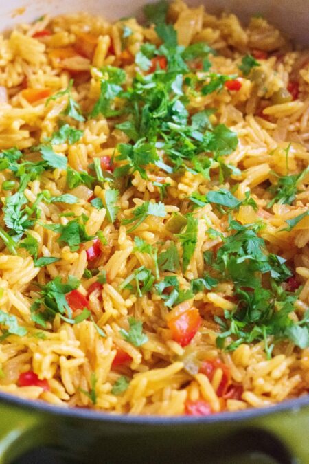 rainbow rice the Nando's style with parsley